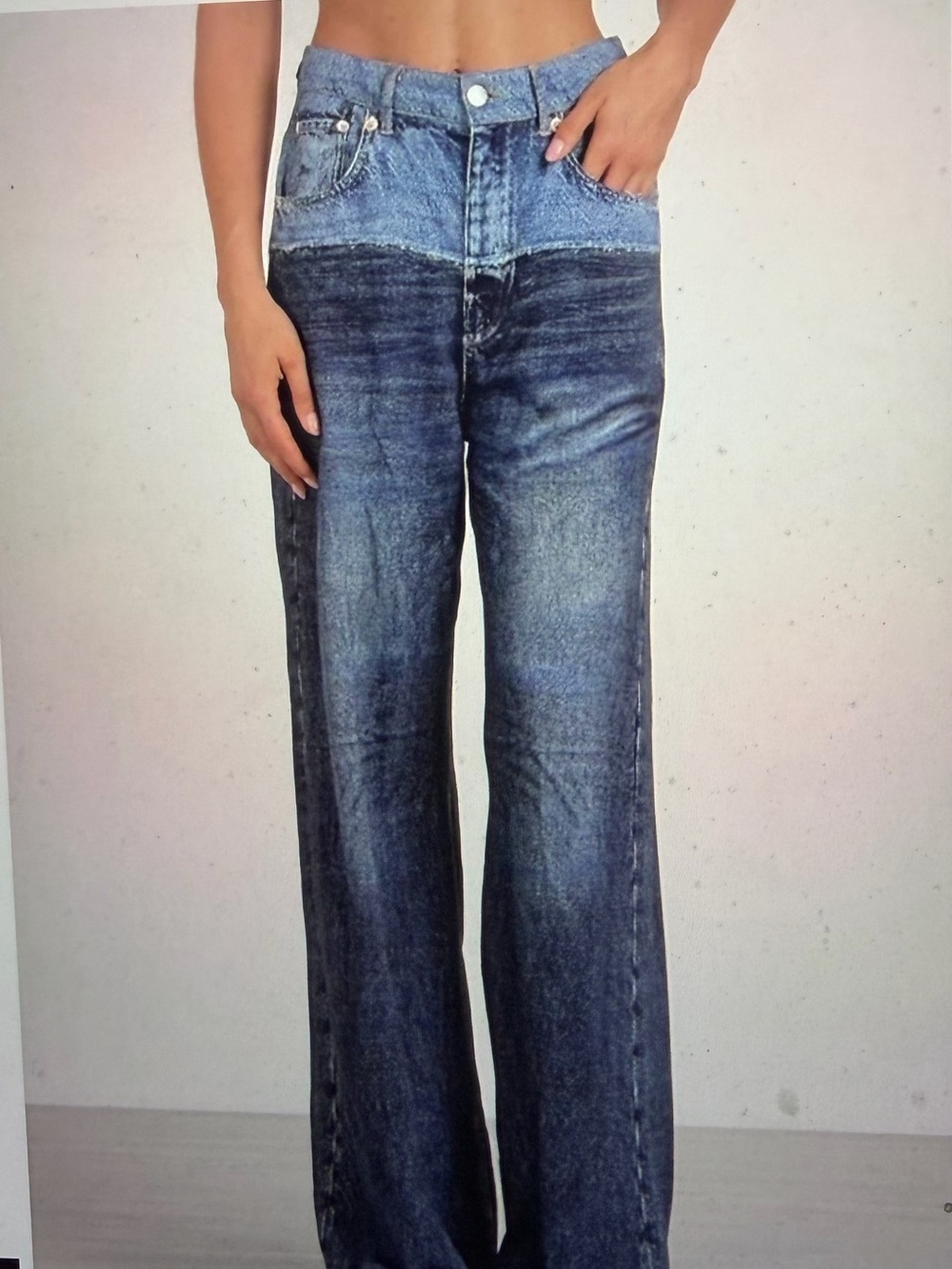 Elan SWEATPANTS JEAN High-Rise Wide-Leg  -NWT Size S